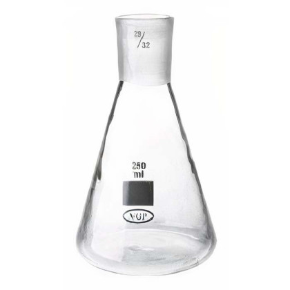 Колба лабораторная стеклянная коническая КН-2-250-34 Фото товара Колба лабораторная стеклянная коническая КН-2-250-34