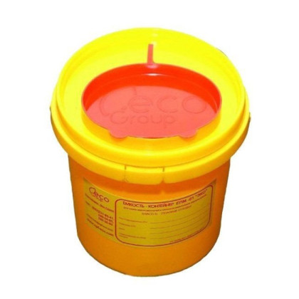 Контейнер для острого инструментария 1,0л Фото товара Контейнер для острого инструментария 1,0л