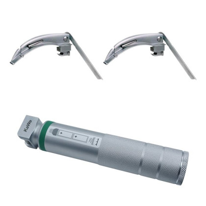 Фото товара Ларингоскоп с набором клинков (№ 2,3) для проведения затрудненной интубации, на батарейках, лампочка ксенон, сменный световод