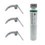 Фото товара Ларингоскоп с набором клинков (№2,3,4) для проведения затрудненной интубации, на батарейках, LED лампа, сменный световод