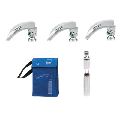 Фото товара Ларингоскоп с набором клинков для взрослых (на аккумуляторах, лампочка ксенон)