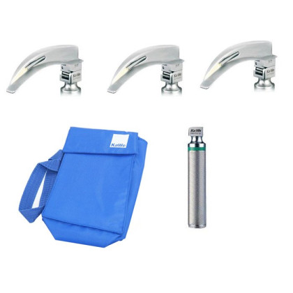 Фото товара Ларингоскоп с набором клинков для взрослых (на батарейках, лампочка LED)