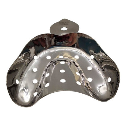 Ложка оттискная стоматологическая, металлическая, для верхней челюсти №3, Surgicon Фото товара Ложка оттискная стоматологическая, металлическая, для верхней челюсти №3, Surgicon