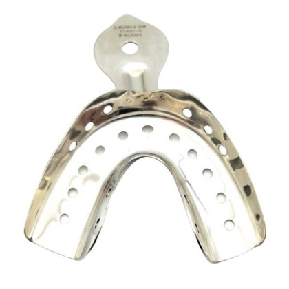 Ложка оттискная стоматологическая, металлическая, для нижней челюсти №2, Surgicon Фото товара Ложка оттискная стоматологическая, металлическая, для нижней челюсти №2, Surgicon