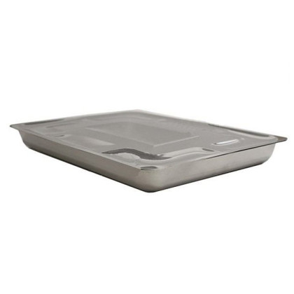 Фото товара Лоток прямоугольный с крышкой ЛМПрК (Сталь: AISI 430) - "МЕДИКОН", 400х300х45