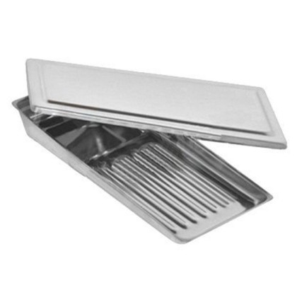 Фото товара Лоток стоматологический ЛМС - "МЕДИКОН", 195х90х25 на 8 инструментов с крышкой (Сталь: AISI 304)