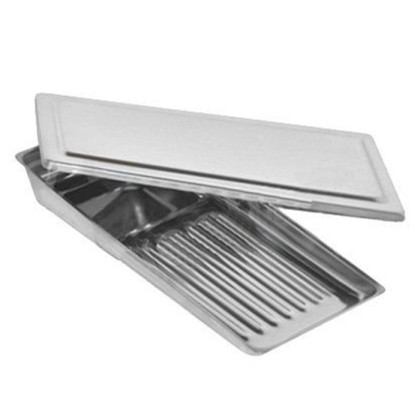 Фото товара Лоток стоматологический ЛМС - "МЕДИКОН", 195х90х25 на 8 инструментов с крышкой (Сталь: AISI 430)