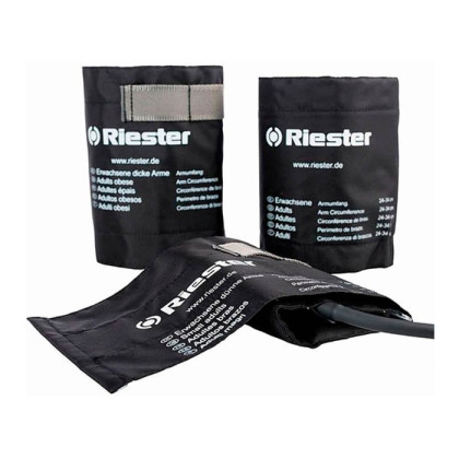 Манжета детская со скобой, на липучке, обхват 13-20 см, 1 шланг, черная,  для ri-champion N Riester Фото товара Манжета детская со скобой, на липучке, обхват 13-20 см, 1 шланг, черная,  для ri-champion N Riester