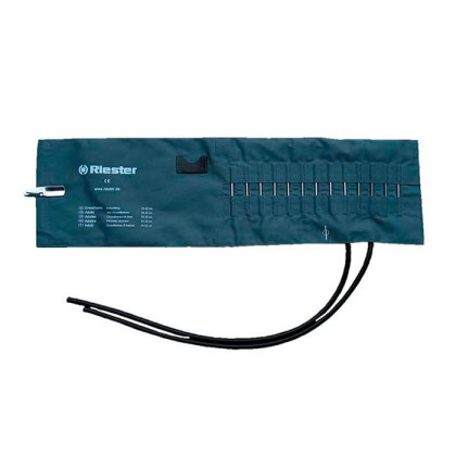Манжета на крючковой застежке для обхвата руки 24 х 32 см, размер 58х16 см, двойной шланг, серая, Riester Фото товара Манжета на крючковой застежке для обхвата руки 24 х 32 см, размер 58х16 см, двойной шланг, серая, Riester