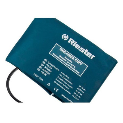 Фото товара Манжета стандарт дезинфицируемая на липучке синяя (для обхвата руки 24-32 см (разм 44х14,5 см), 1 шланг) Riester