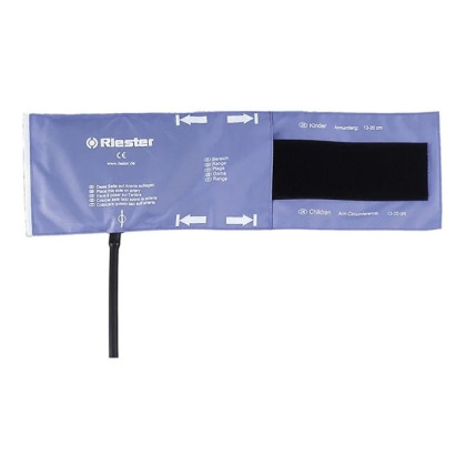 Фото товара Манжетка детская на липучке (для обхвата 13х17 см (размер 35,5х10 см), 1 шланг, голубая) Riester