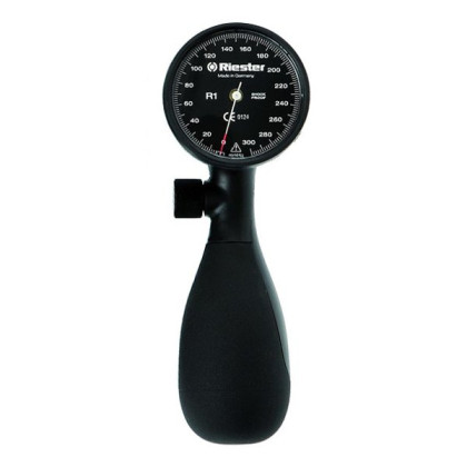 Фото товара Манометр R1 Shock-proof (черный, 1-шланг, без манжет) Riester