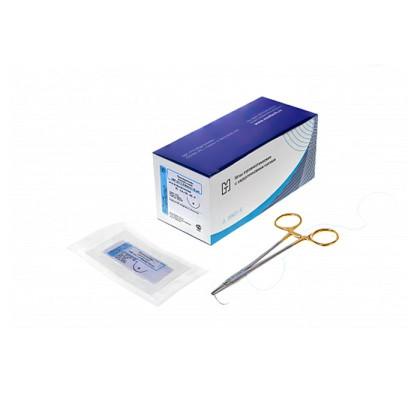 Фото товара Материалы хирургические нерассасывающиеся шовные стерильные, ПОЛИПРОПИЛЕН MР 2 (USP 3-0), 75см, мононить синий нерассасывающийся 20 шт/уп