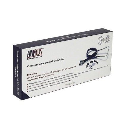 Медицинский стетоскоп Раппопорта 04-АМ602 GR, зеленый, AMRUS Фото товара Медицинский стетоскоп Раппопорта 04-АМ602 GR, зеленый, AMRUS