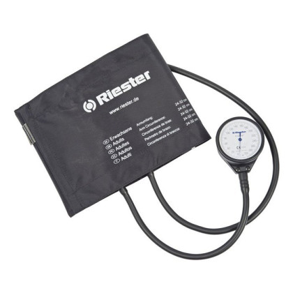 Механический тонометр Exacta, лакированный металлический корпус, манжета детская на липучке, Riester Фото товара Механический тонометр Exacta, лакированный металлический корпус, манжета детская на липучке, Riester