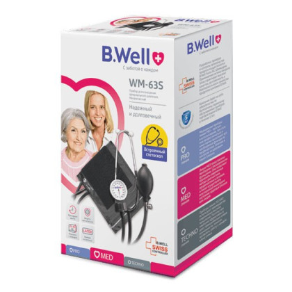Механический тонометр «Комфорт» WM-63S B.Well Фото товара Механический тонометр «Комфорт» WM-63S B.Well