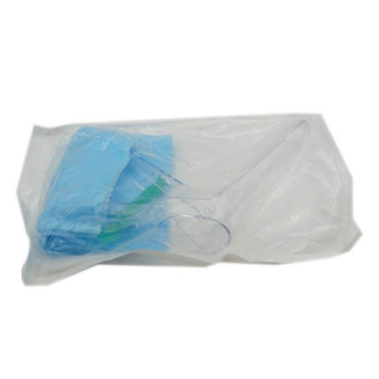 Фото товара Набор гинекологический смотровой одноразовый стерильный «Ева» (Зеркало полимерное по Куско №3, салфетка Б-16, перчатки латексные размер M)