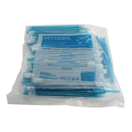 Наконечники для слюноотсосов одноразовые Blossom, бирюзовые, 100 шт/уп Фото товара Наконечники для слюноотсосов одноразовые Blossom, бирюзовые, 100 шт/уп