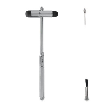 Фото товара Неврологический молоточек БУК 90г, металлическая рукоятка,  с кисточкой и иглой KaWe