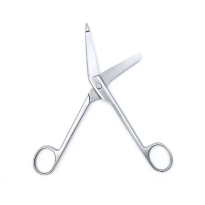 Фото товара Ножницы LISTER, горизонтально-изогнутые с пуговкой, 185 мм (Н-14р), МИЗТ