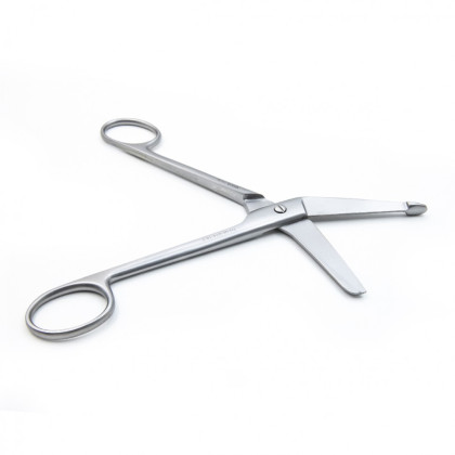 Фото товара Ножницы LISTER, горизонтально-изогнутые с пуговкой, 185 мм (Н-14р), МИЗТ