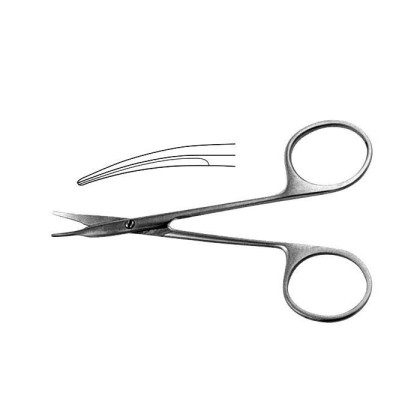 Фото товара Ножницы STEVENS, роговичные тупоконечные вертикально-изогнутые, 110 мм (Н-44р)), МИЗТ