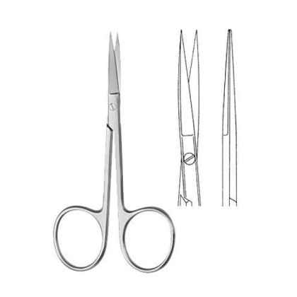 Ножницы глазные IRIS, прямые, остроконечные, 10,5 см KLS Martin Фото товара Ножницы глазные IRIS, прямые, остроконечные, 10,5 см KLS Martin