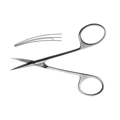 Ножницы глазные остроконечные вертикально-изогнутые 113 мм Фото товара Ножницы глазные остроконечные вертикально-изогнутые 113 мм