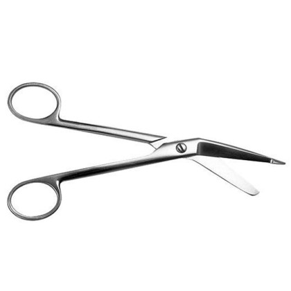 Ножницы для разрезания повязок с пуговкой горизонт. изогн., 185 мм Фото товара Ножницы для разрезания повязок с пуговкой горизонт. изогн., 185 мм