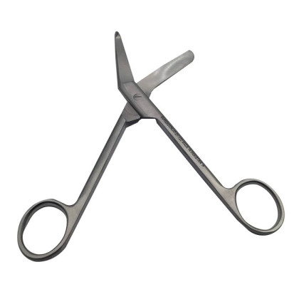 Ножницы для разрезания повязок с пуговкой горизонтально изогнутые 185мм Фото товара Ножницы для разрезания повязок с пуговкой горизонтально изогнутые 185мм