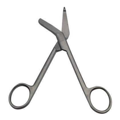 Ножницы для разрезания повязок с пуговкой горизонтально изогнутые 185мм Фото товара Ножницы для разрезания повязок с пуговкой горизонтально изогнутые 185мм