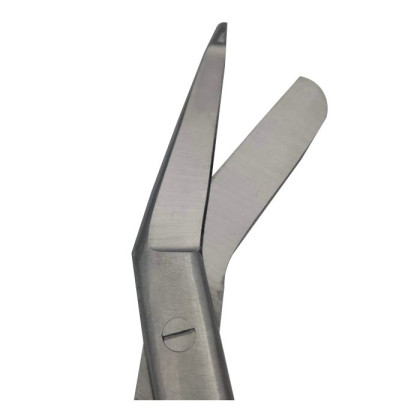 Ножницы для разрезания повязок с пуговкой горизонтально изогнутые 185мм Фото товара Ножницы для разрезания повязок с пуговкой горизонтально изогнутые 185мм