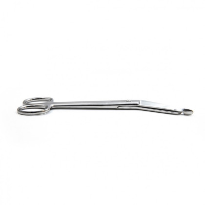 Ножницы для разрезания повязок, с пуговкой, горизонтально-изогнутые, 185 мм, Surgiwell Фото товара Ножницы для разрезания повязок, с пуговкой, горизонтально-изогнутые, 185 мм, Surgiwell