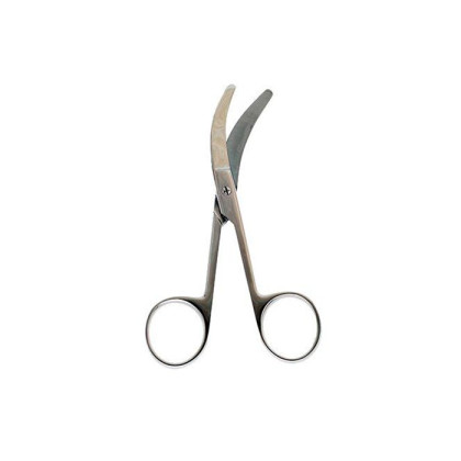 Фото товара Ножницы медицинские угловые 160 мм (Ножницы для пересечения пуповины горизонтально изогнутые 160 мм) Sammar, Пакистан