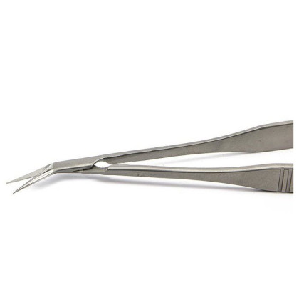Ножницы микрохирургические, 160 мм, плоская ручка, остроконечные, лезвия длиной 12 мм, изогнутые по ребру ПТО Медтехника Фото товара Ножницы микрохирургические, 160 мм, плоская ручка, остроконечные, лезвия длиной 12 мм, изогнутые по ребру ПТО Медтехника