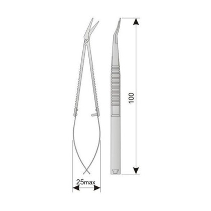 Ножницы роговичные пружинные микрохирургические левые, ММИЗ Фото товара Ножницы роговичные пружинные микрохирургические левые, ММИЗ