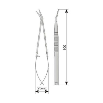 Ножницы роговичные пружинные микрохирургические правые Фото товара Ножницы роговичные пружинные микрохирургические правые