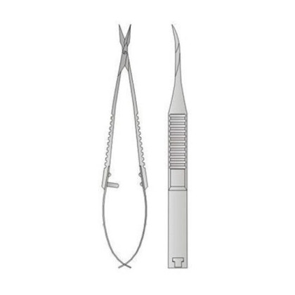 Ножницы роговичные пружинные микрохирургические прямые Фото товара Ножницы роговичные пружинные микрохирургические прямые