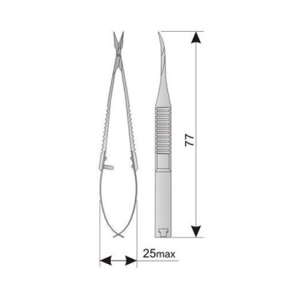 Ножницы роговичные пружинные микрохирургические прямые Фото товара Ножницы роговичные пружинные микрохирургические прямые