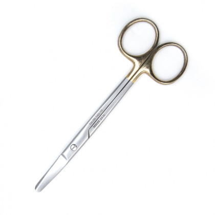 Фото товара Ножницы хирургические тупоконечные вертикально-изогнутые, с твердосплавными вставками, 150 мм (Н-140р), МИЗТ