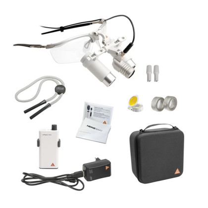 Фото товара Осветитель медицинский налобный LED LoupeLight2 с принадлежностями в наборе Heine