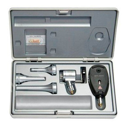 Фото товара Отоскоп ветеринарный G100 LED с рук. перезар. BETA 4 USB и офтальмоскоп прямой BETA 200 в наборе c принадлежностями Heine