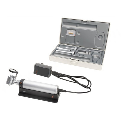 Фото товара Отоскоп ветеринарный G100 с рукояткой перезаряжаемой BETA 4 USB, c принадлежностями Heine