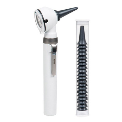 Отоскоп фиброоптический PICCOLIGHT LED 3.5 V, цвет белый, с модулем воронок, KaWe Фото товара Отоскоп фиброоптический PICCOLIGHT LED 3.5 V, цвет белый, с модулем воронок, KaWe