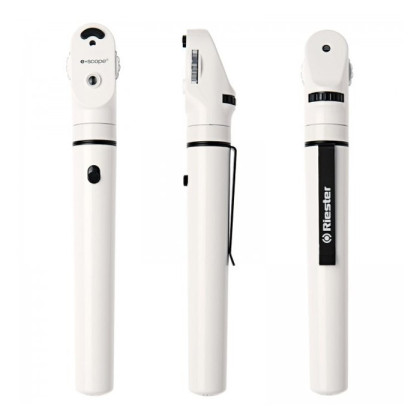 Фото товара Офтальмоскоп e-scope (XL 2,5 В, белый в чехле) Riester