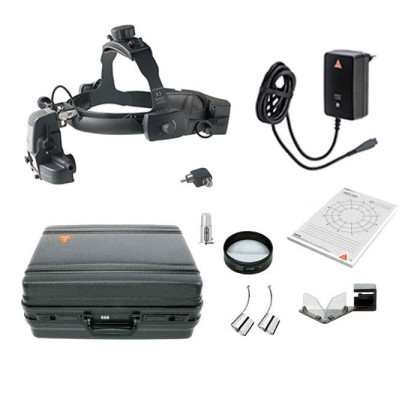 Офтальмоскоп бинокулярный непрямой, модель OMEGA 500 LED со светодиодным освещением LED с принадлежностями в транспортном кейсе Heine Фото товара Офтальмоскоп бинокулярный непрямой, модель OMEGA 500 LED со светодиодным освещением LED с принадлежностями в транспортном кейсе Heine