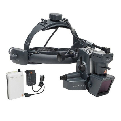 Фото товара Офтальмоскоп налобный OMEGA 500 (с DV1) с ксенон-галогеновым освещением с принадлежностями (С-004.33.560), Heine