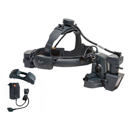 Фото товара Офтальмоскоп налобный OMEGA 500 (с DV1) с ксенон-галогеновым освещением с принадлежностями (С-004.33.561), Heine