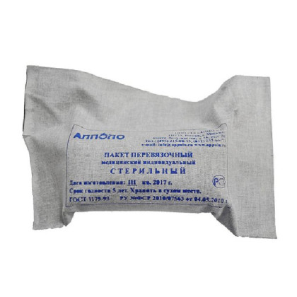 Пакет перевязочный индивидуальный стерильный ППИ-1 Фото товара Пакет перевязочный индивидуальный стерильный ППИ-1