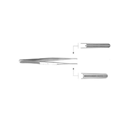 Пинцет анатомический 150 мм с атравматической нарезкой ПА 150х2,5 Фото товара Пинцет анатомический 150 мм с атравматической нарезкой ПА 150х2,5